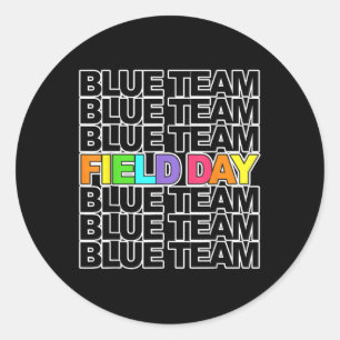 Field Day Blue Team Colour War Camp Team Game Comp Classic Round Sticker