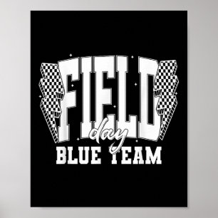 Field Day Blue Team Colour War Camp Team Game Comp Poster
