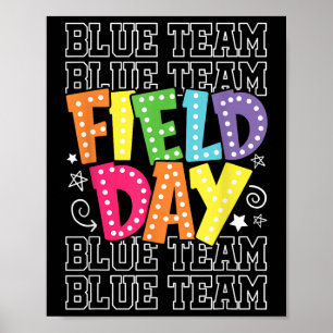 Field Day Blue Team Colour War Camp Team Game Comp Poster