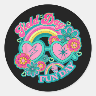 Field Day Fun Day For Teachers &amp; Kids Field Da Classic Round Sticker
