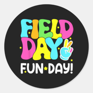 Field Day Fun Day Last Day Of School Teacher Stude Classic Round Sticker