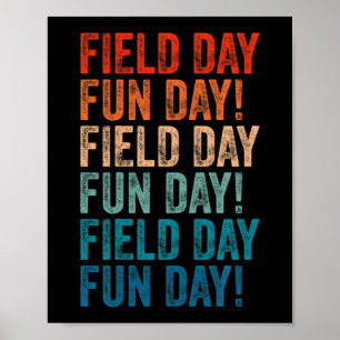 field day fun day retro Field day yellow teachers Poster
