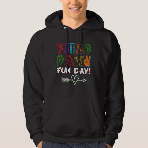 Field Day Fun Day School Rainbow Color Splash Kids Hoodie