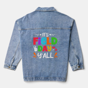 Field Day Fun Day School Rainbow Colour Splash Kid Denim Jacket