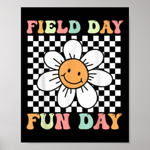 Field Day Fun Day Smile Face Teacher Kids Field Da Poster