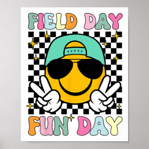 Field Day Fun Day Smile Face Teacher Kids Field Da Poster