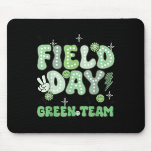 Field Day Green Team Groovy Smile Face Chequered S Mouse Mat