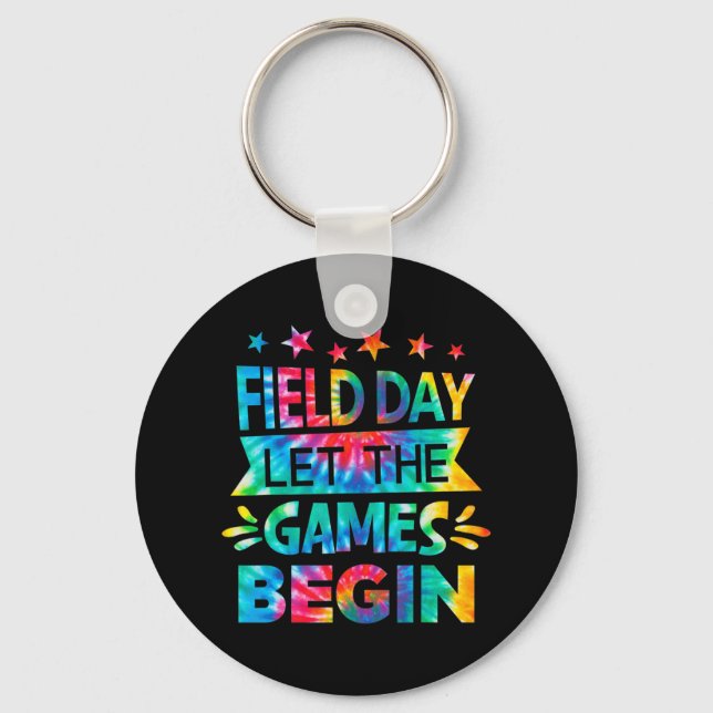 Field Day Let The Games Begin Tie Dye School Field Key Ring (Front)