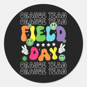 Field Day Orange Team Colour Field Trip Team Game Classic Round Sticker