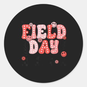 Field Day Red Team Colour Field Trip Team Game Com Classic Round Sticker