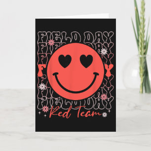 Field Day Red Team Smile Face Field Day Games Kids Card
