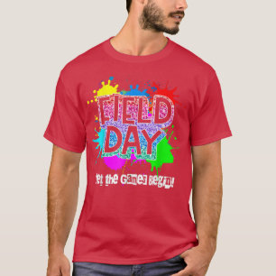 Field Day School Rainbow Colour Splash Let The Gam T-Shirt