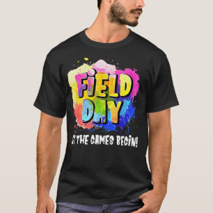 Field Day School Rainbow Colour Splash Let The Gam T-Shirt