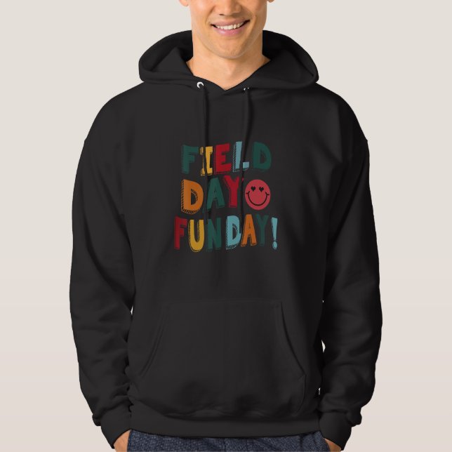 FIELD DAY VIBES 2023 Teacher Kids Groovy Fun Day 1 Hoodie (Front)