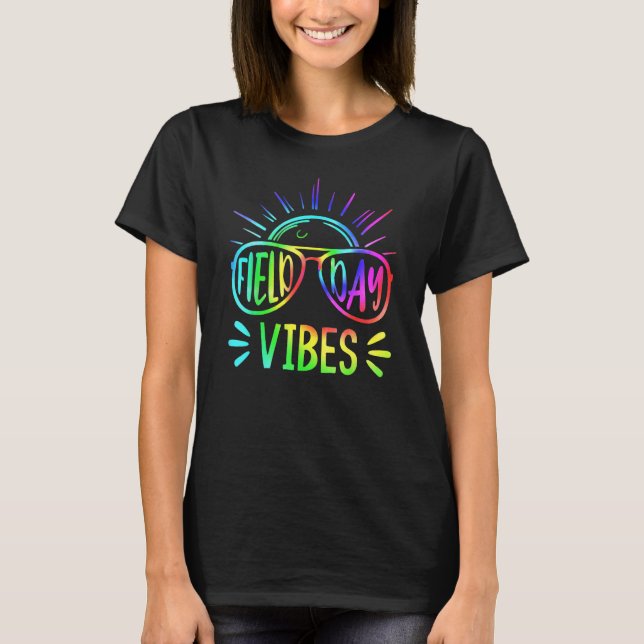 FIELD DAY VIBES 2023 Teacher Kids Groovy Tie Dye H T-Shirt (Front)