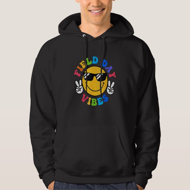 Field Day Vibes  For Teacher Kids Happy Field Day  Hoodie (Front)