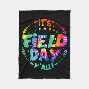Field Day Y'all Tie Dye Teacher Student Field Trip Fleece Blanket