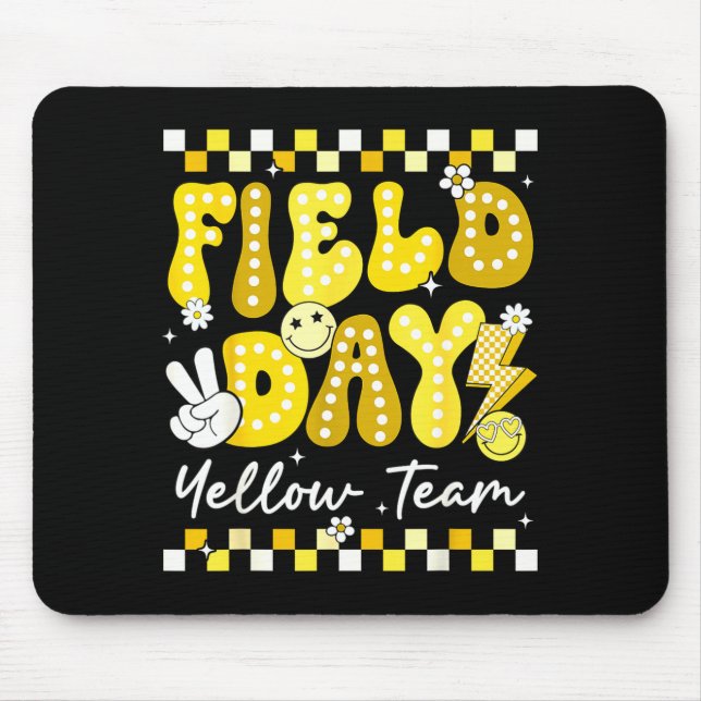 Field day yellow team colour game competition men mouse mat (Front)