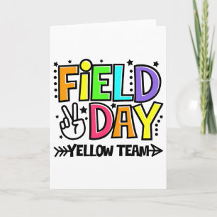 Field Day Yellow Team Funny For Teacher Kids Field Card