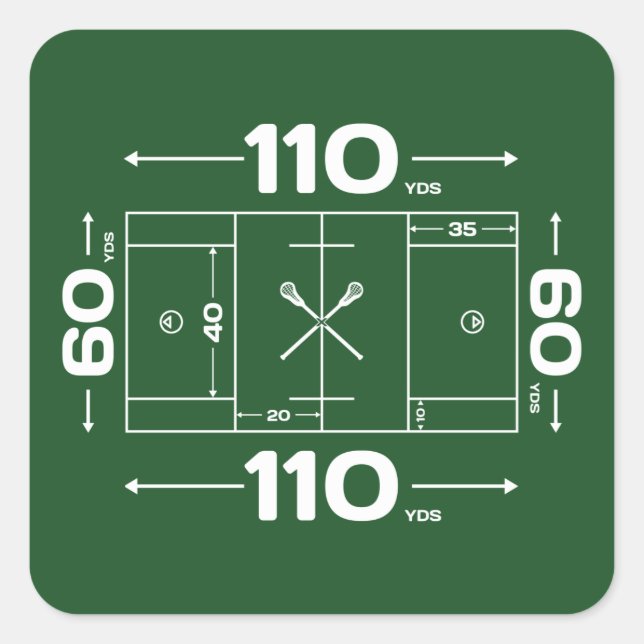 Field Dimensions Square Sticker (Front)