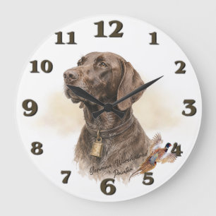Field & Feather – German Shorthaired Pointer with  Large Clock