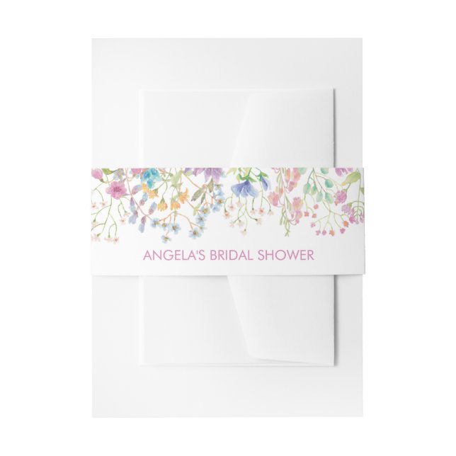 Field Floral Bridal Shower Invitation Belly Band (Front Example)