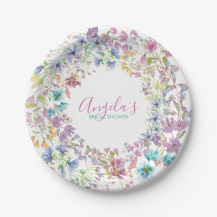 Field Floral Bridal Shower Paper Plates