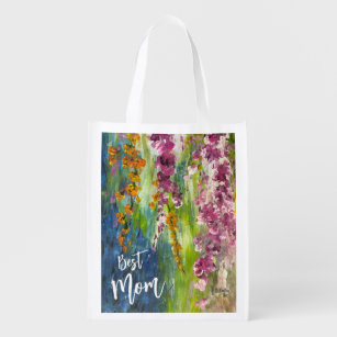 Field Flower Blues Grocery reusable bag