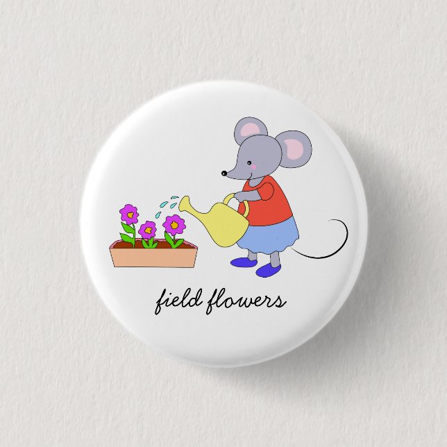 field flowers 3 cm round badge (Front)