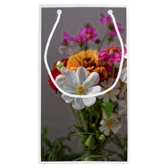 field flowers bouquet small gift bag (Back)