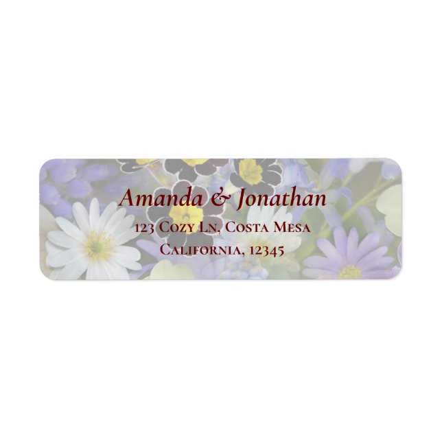 Field Flowers Floral Wedding Return Address Labels (Front)
