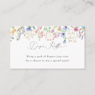 Field Flowers   Hand Painted Floral Diaper Raffle Enclosure Card