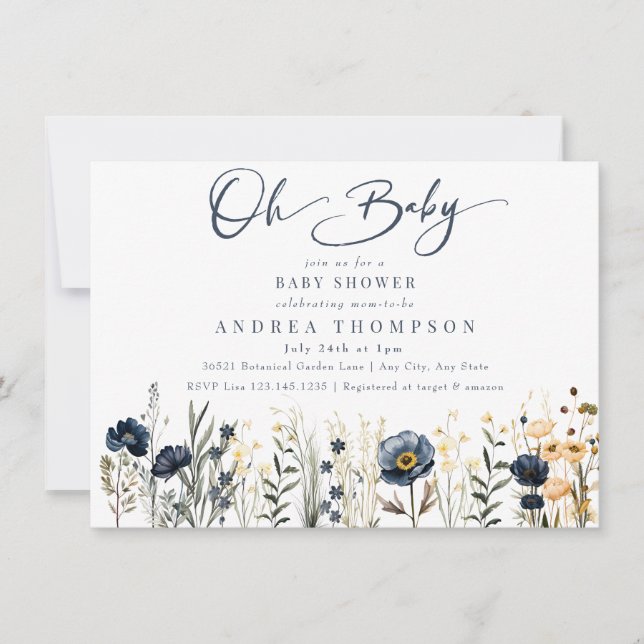 Field Flowers | Oh Baby Baby Shower Invitation (Front)
