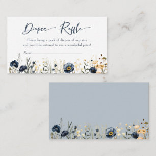 Field Flowers   Oh Boy  Baby Shower Diaper Raffle Enclosure Card