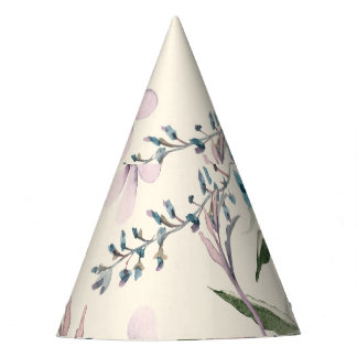 Field Flowers Watercolor Seamless Pattern Party Hat