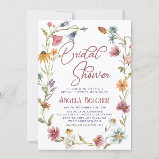 Field Flowers - Wild Flowers Floral Bridal Shower Invitation