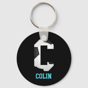 Field Goal Letter Colin Alphabet Soccer Key Ring