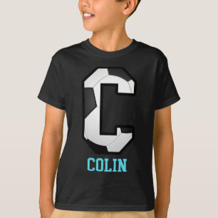 Field Goal Letter Colin Alphabet Soccer T-Shirt