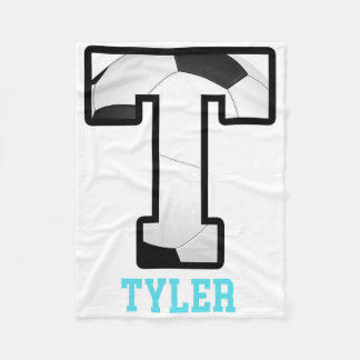 Field Goal Letter Tyler Alphabet Soccer  Fleece Blanket
