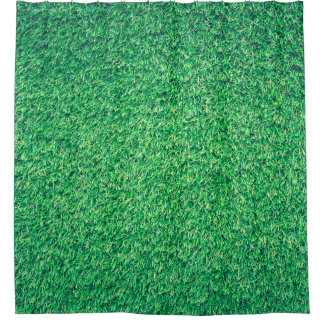 Field grass green lawn texture shower curtain