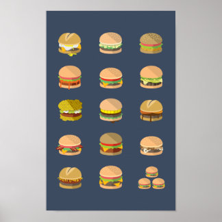 Field Guide to Burgers - Poster 11" x 17"