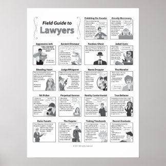 Field Guide to Lawyers 18x24 Poster