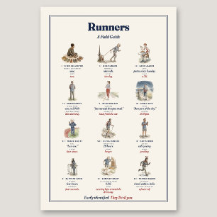 Field Guide to Runners Funny Running Tea Towel