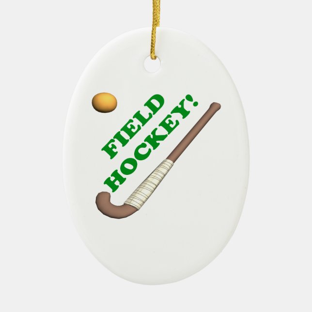 Field Hockey 2 Ceramic Tree Decoration (Front)