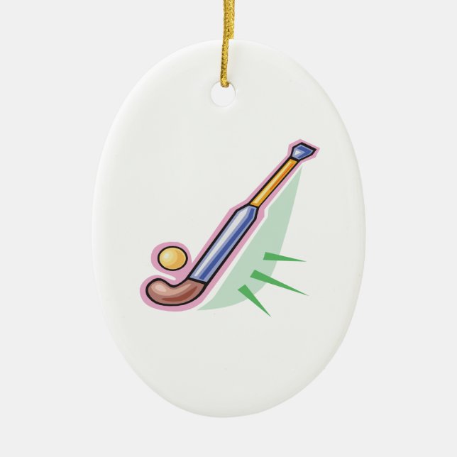 Field Hockey 3 Ceramic Tree Decoration (Front)