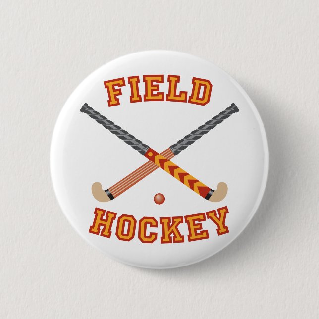 Field Hockey 6 Cm Round Badge (Front)