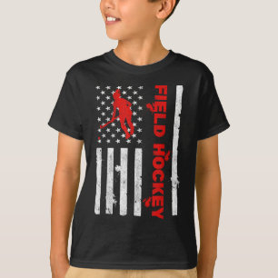 Field Hockey American Flag Defender Goalkeeper Sco T-Shirt