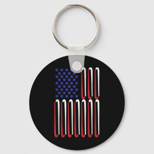 Field Hockey American Flag Field Hockey Player Us Key Ring