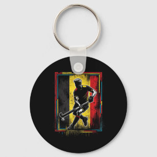 Field Hockey Belgium Men Belgian Flag Fieldhockey Key Ring
