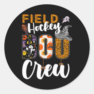 Field Hockey Boo Crew Halloween Matching Player  Classic Round Sticker